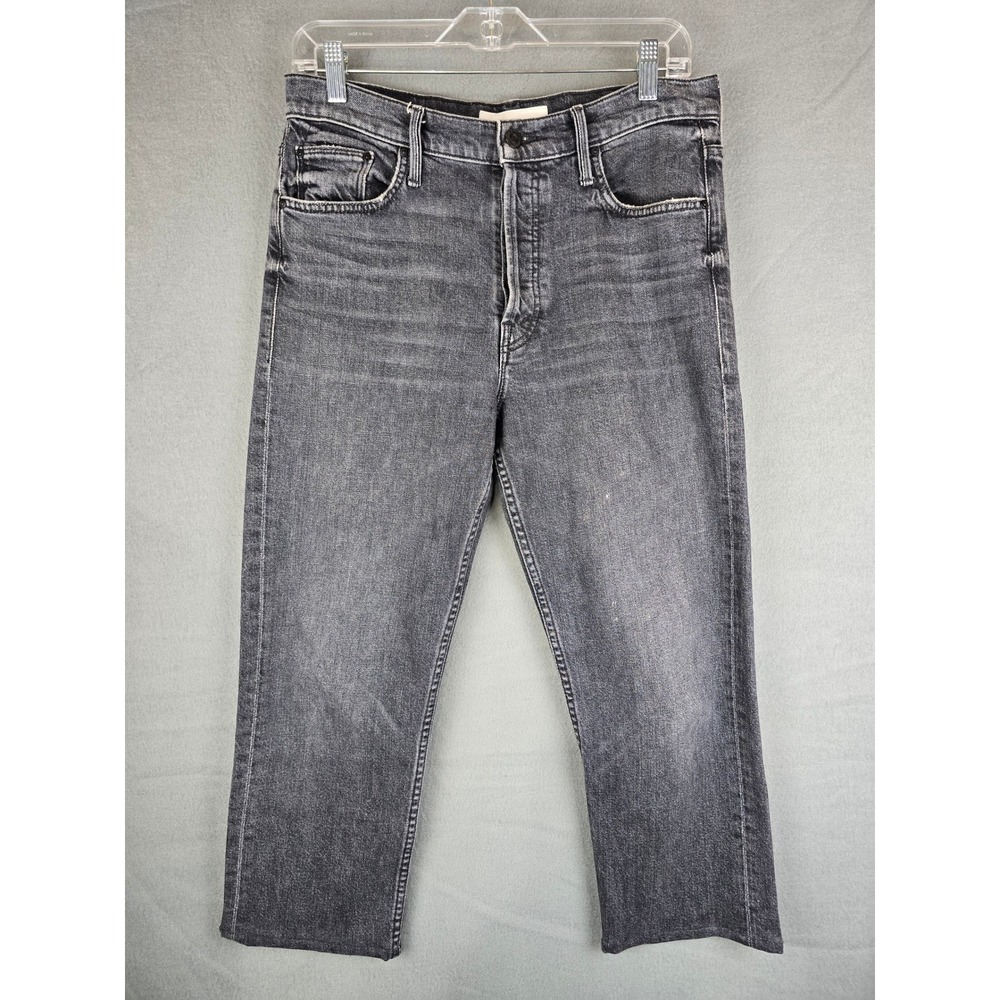 Mother Superior Jeans Womens 29(32) Black Straight Leg Faded Denim Grunge Edgy